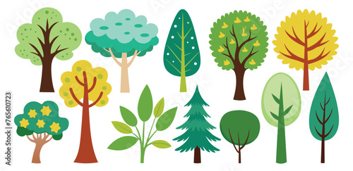 hand-drawn trees collection set  illustration vector for infographic or other uses