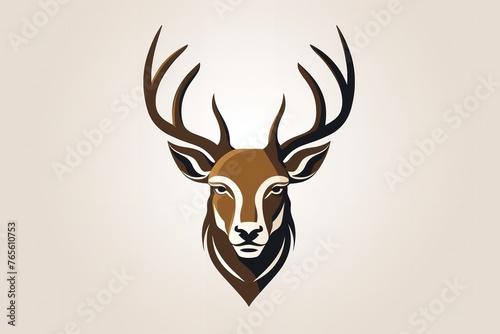 Deer Head on a White Background Vector Illustration  