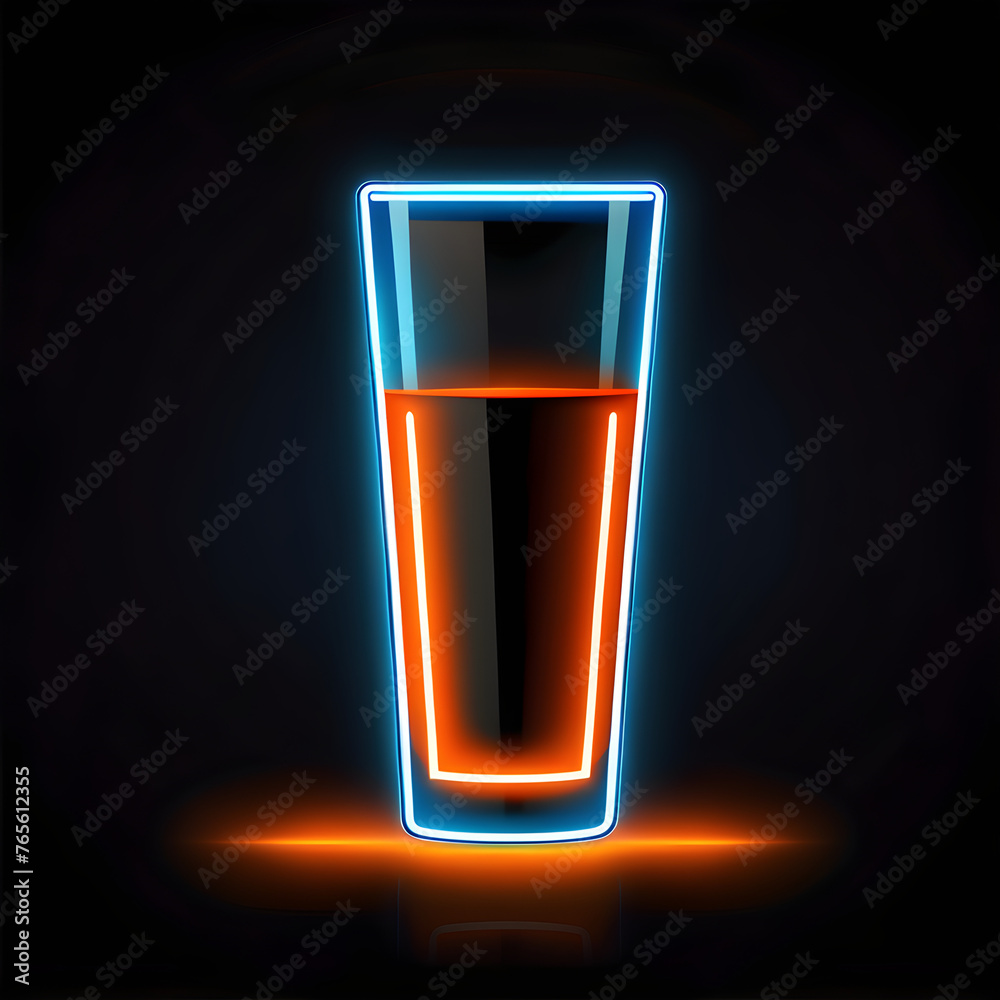 Vivid Orange Neon Glass Cup Icon: Enhance Your Drinkware Assortment(Generative AI) Vivid Orange Neon Glass Cup Icon: Enhance Your Drinkware Assortment(Generative AI)