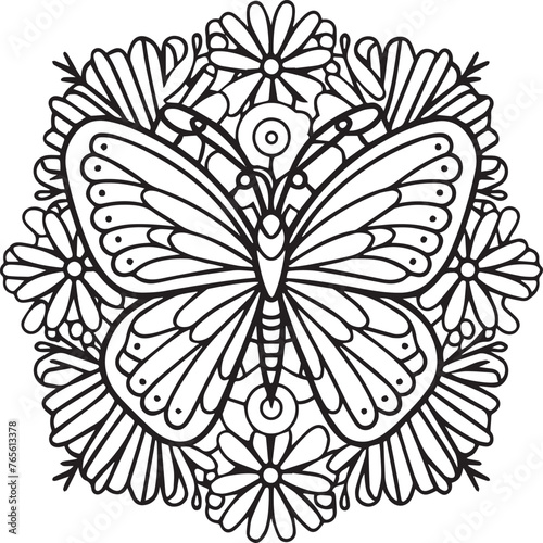 Butterflies coloring page. Butterflies outline vector images. Cute design butterfly outline vector