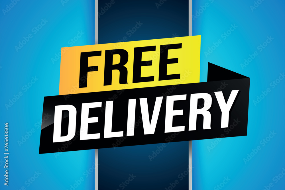 free delivery poster banner graphic design icon logo sign symbol social media website coupon

