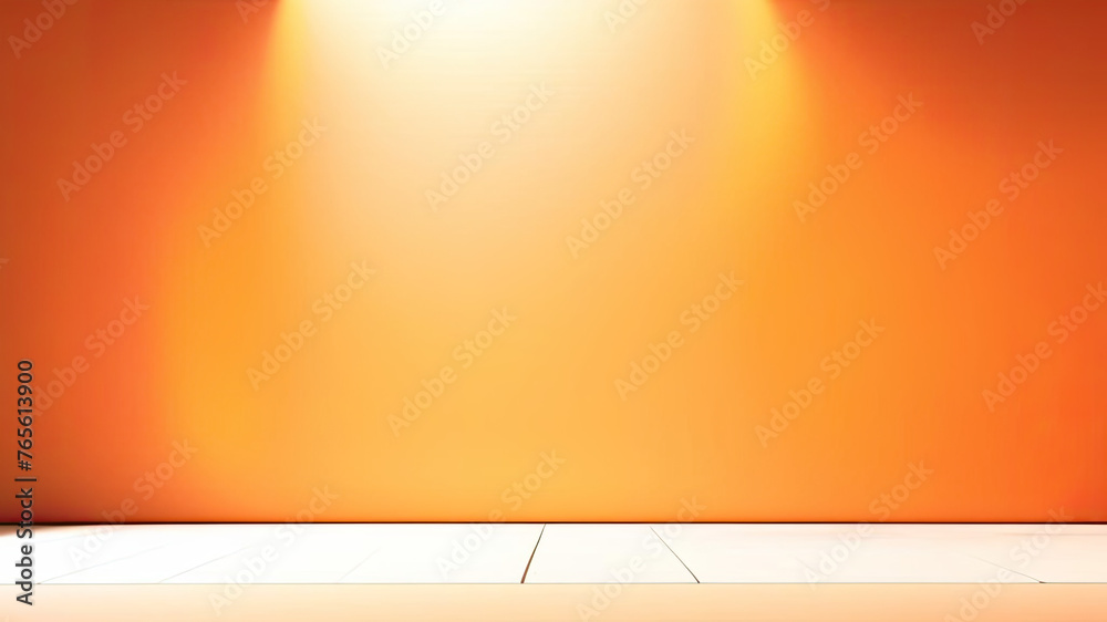 room with orange wall