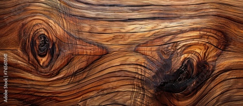 Detailed close-up view of the intricate brown wood grain texture.