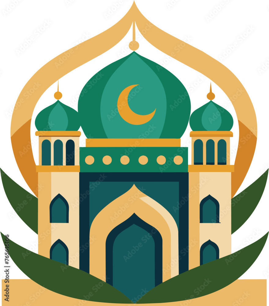 Mosque icon. Islamic religion and culture theme. Colorful design.