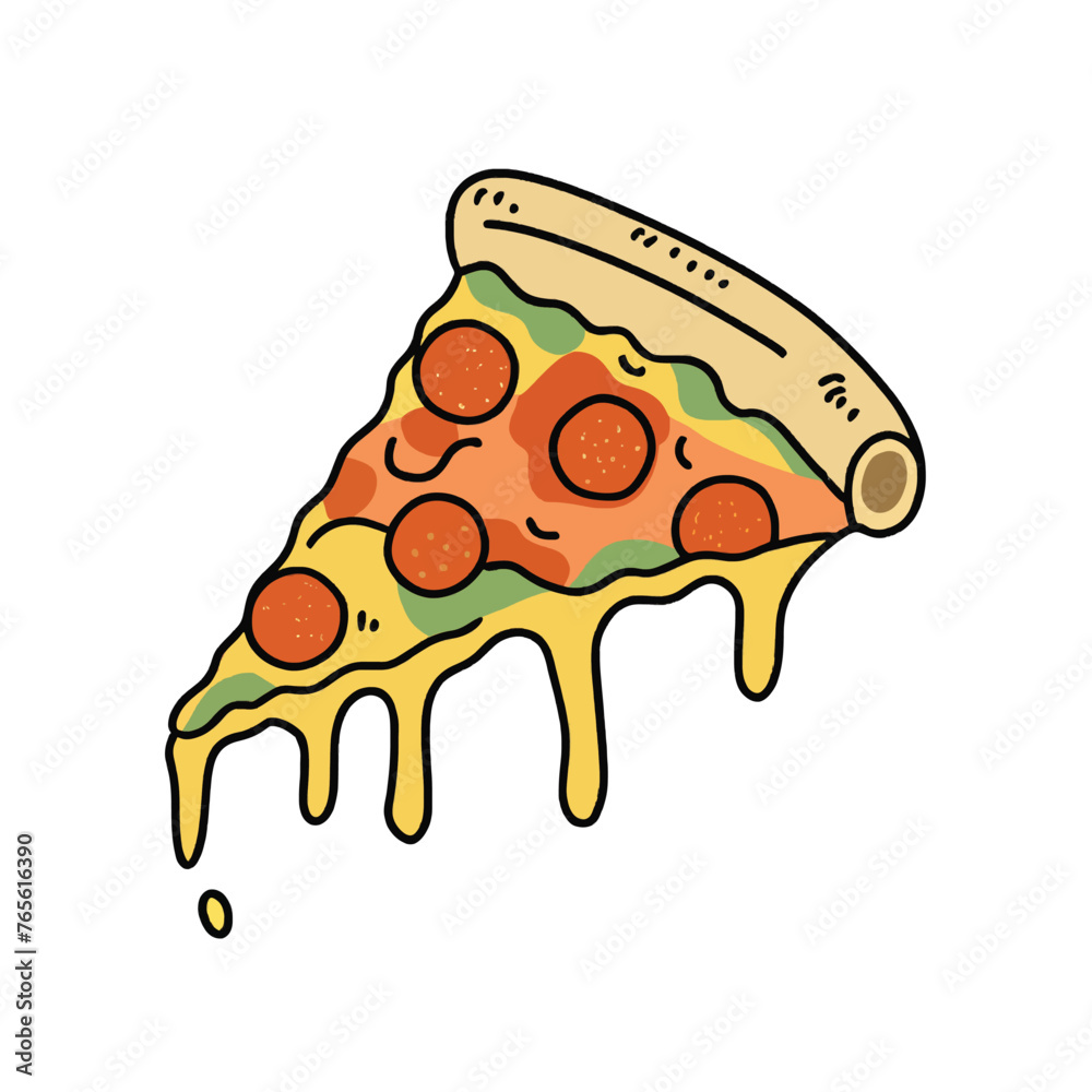 drawing illustration of a pizza drawing illustration of a pizza