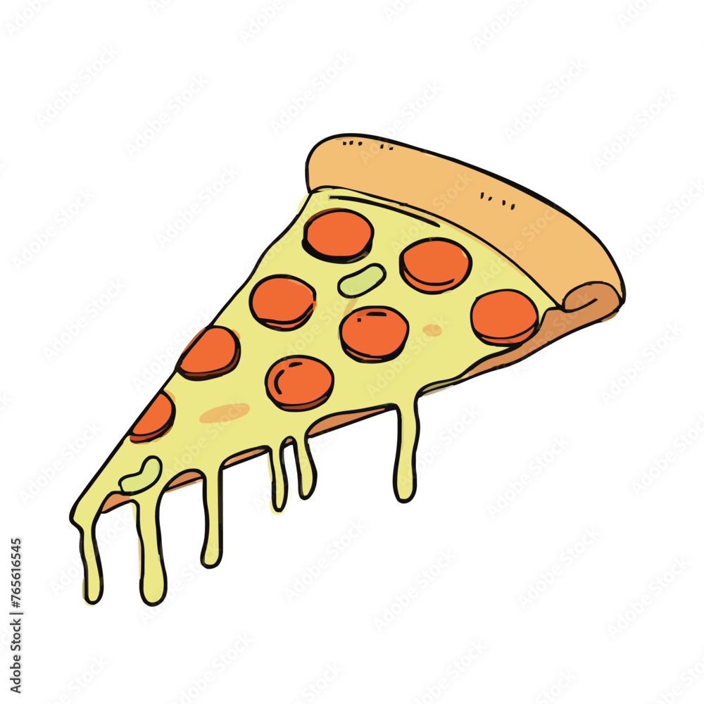 drawing illustration of a pizza drawing illustration of a pizza