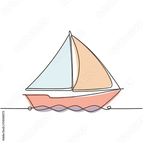 drawing illustration of a ship