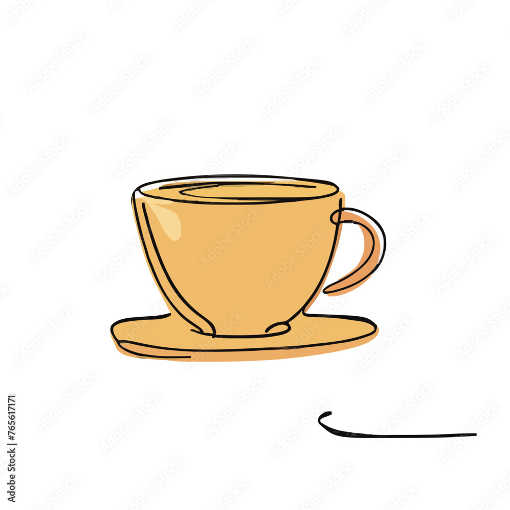drawing illustration of a cup of tea drawing illustration of a cup of tea