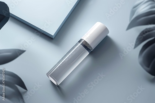 (Mockup) Chic Cosmetic Serum Bottle with Mountain Flora