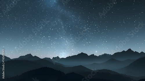 A star-filled sky above a silhouetted mountain range © Muhammad