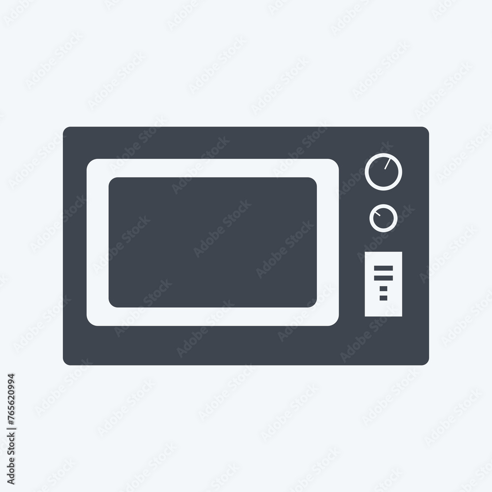 Icon Microwave Oven. suitable for Home symbol. glyph style. simple design editable. design template vector. simple symbol illustration Icon Microwave Oven. suitable for Home symbol. glyph style. simple design editable. design template vector. simple symbol illustration