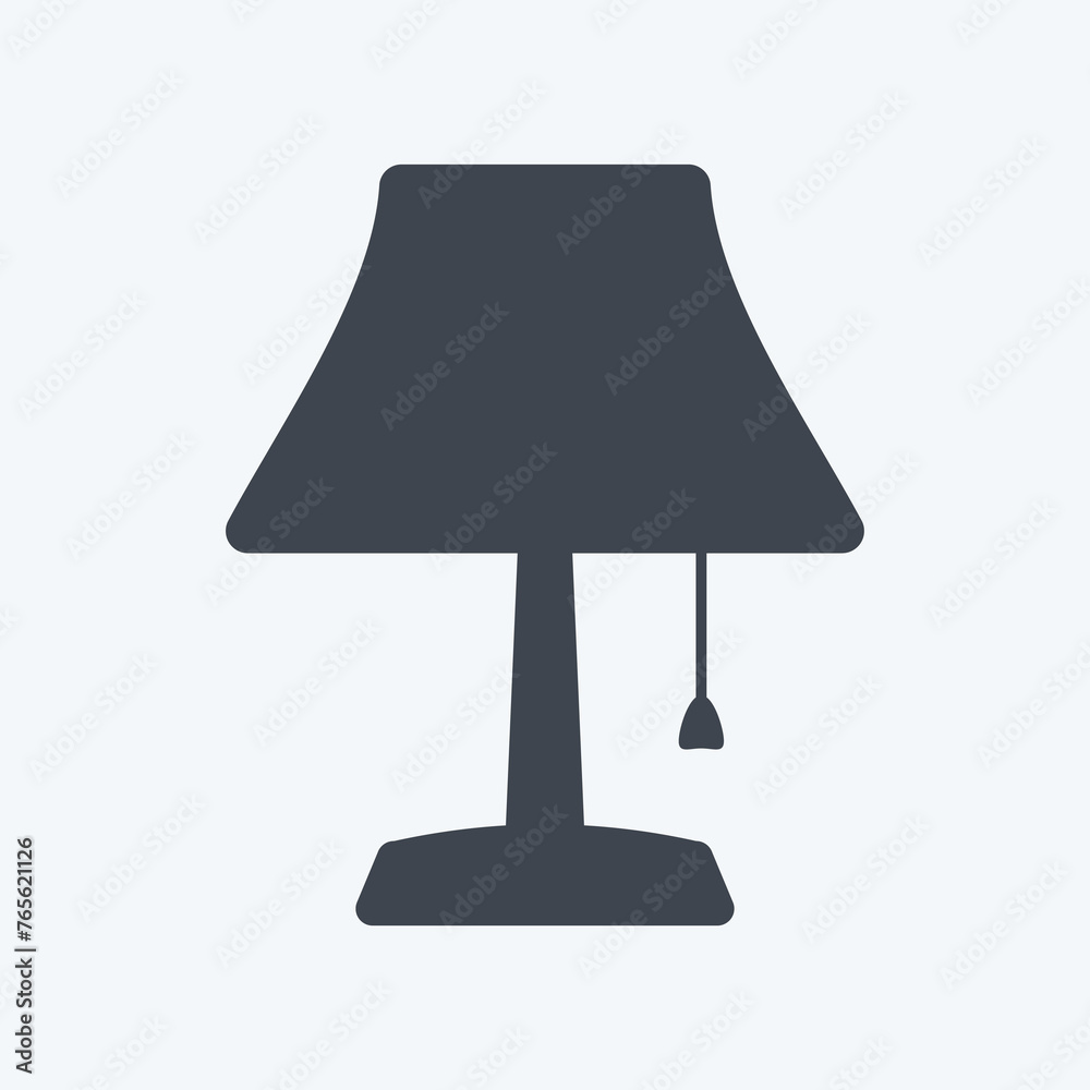 Icon Table Lamp. suitable for Home symbol. glyph style. simple design editable. design template vector. simple symbol illustration Icon Table Lamp. suitable for Home symbol. glyph style. simple design editable. design template vector. simple symbol illustration