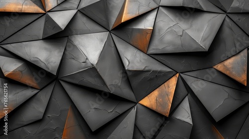  A detailed image of a black and gold wallpaper featuring intricate triangular and rectangular patterns
