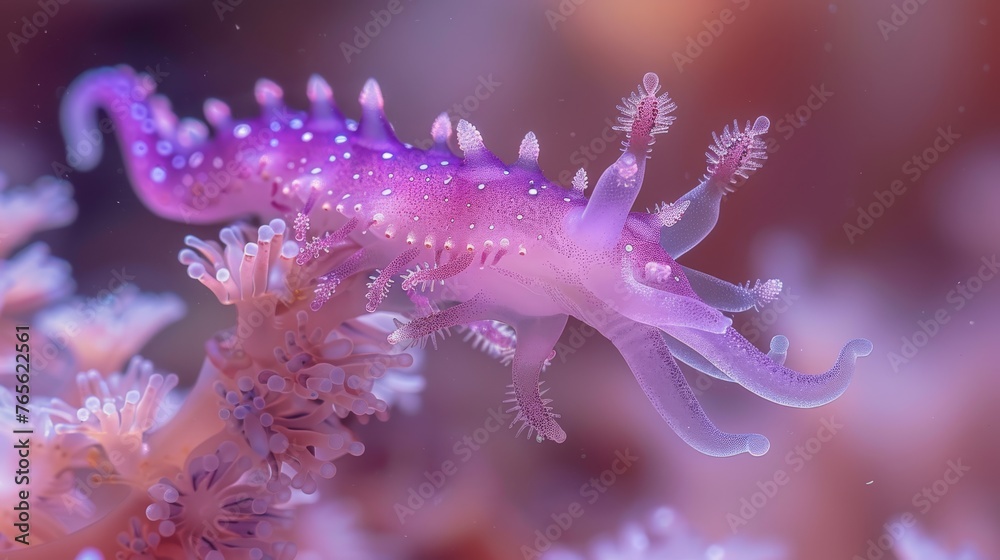 Close-up picture of pink and purple anemone on white and pink anemone Close-up picture of pink and purple anemone on white and pink anemone