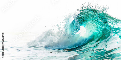 Nature's Majesty: A powerful turquoise wave curls magnificently, capturing the raw beauty and energy of the sea