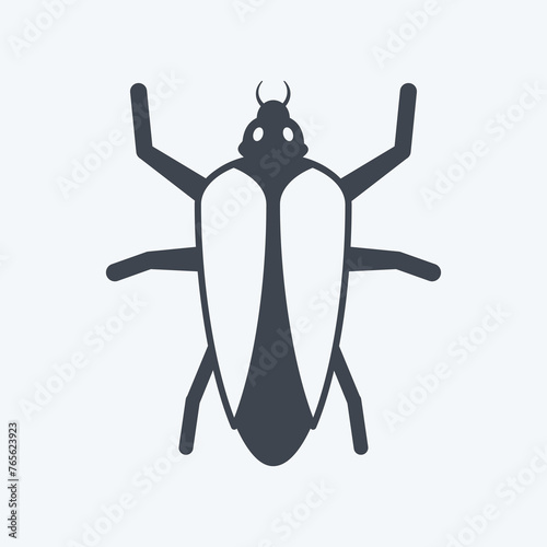 Icon Cockroach. suitable for Animal symbol. glyph style. simple design editable. design template vector. simple symbol illustration