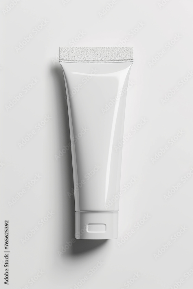 Mockup Of A White Cream Tube On A White Background Mockup Of A White Cream Tube On A White Background