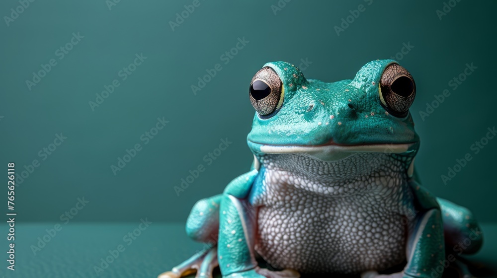 A macro of a frog perched on a desk, surrounded by verdant walls A macro of a frog perched on a desk, surrounded by verdant walls