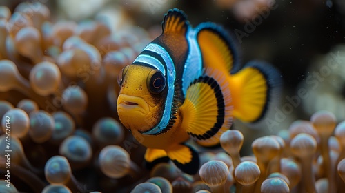  A close-up of a clownfish in a sea anemone © Jevjenijs