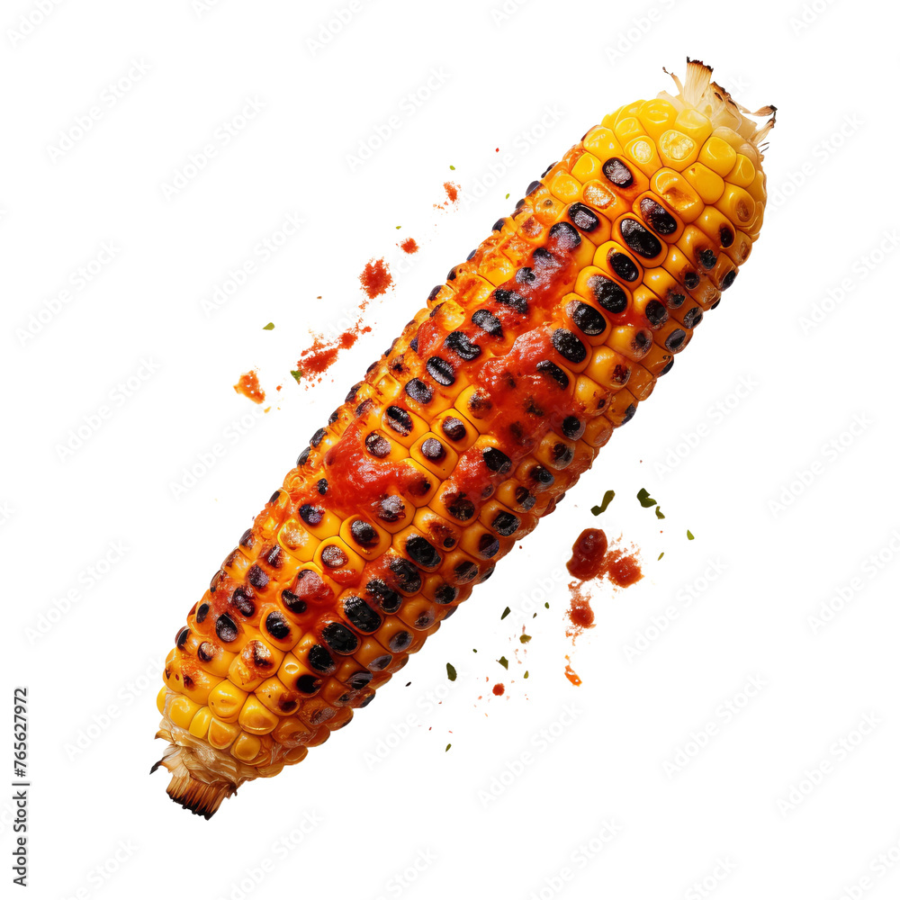 Fototapeta premium corn with sauce isolated on white