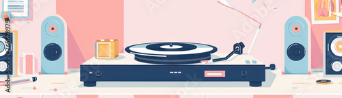 Vintage Vinyl Record Shop: Explore a Treasure Trove of Classic Music and Nostalgic Vibes. Let the Music Play On. Banner