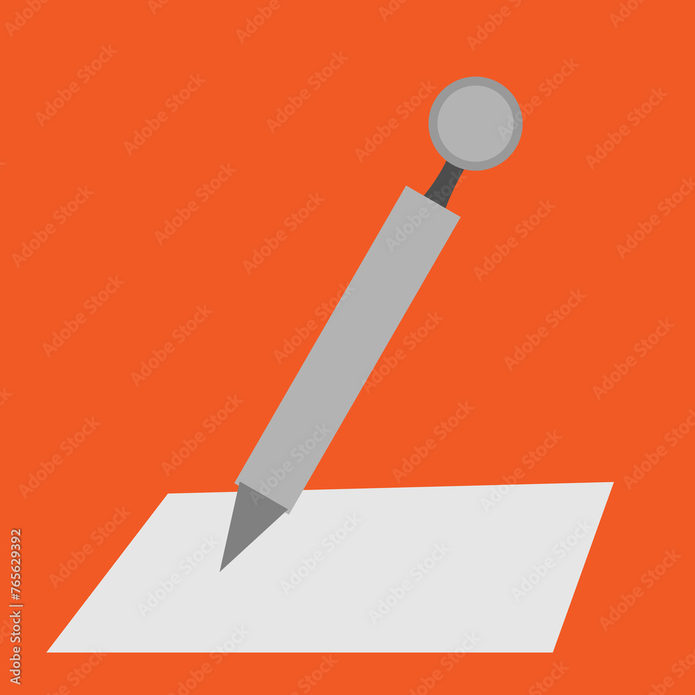 Vector illustration of a pen and paper Vector illustration of a pen and paper
