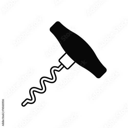 Black Solid Corkscrew vector icon