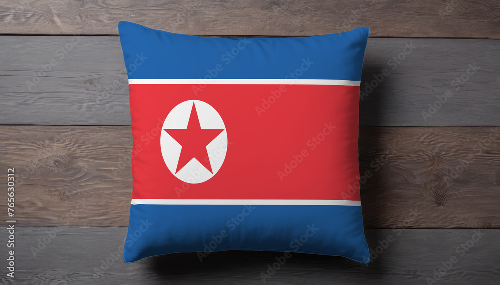 North Korea Flag Pillow Cover. Flag Pillow Cover with North Korea Flag