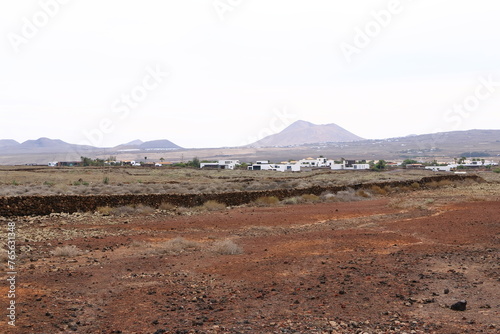 view to the eastside of Volcan Calderon Hondo  Fuerteventura  Canary Islands  Spain