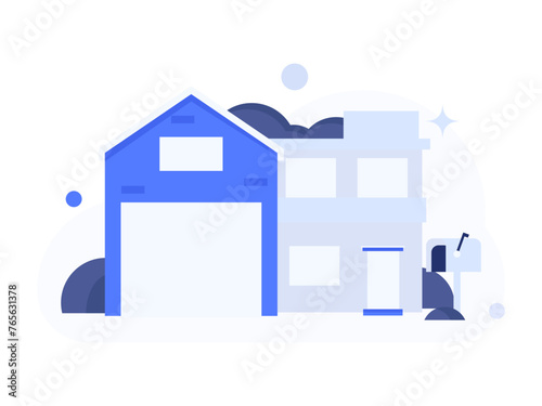 House building vector concept operation hand drawn illustration
