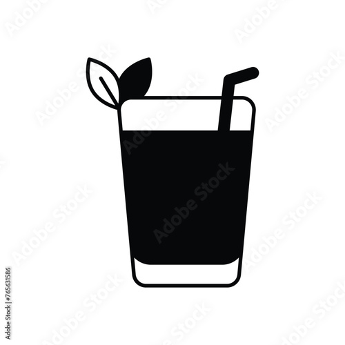 Black Solid Mojito vector icon