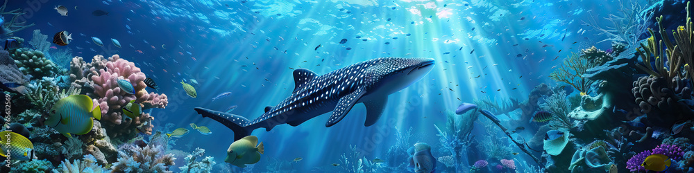 Naklejka premium Aquatic Adventure Expo: Diving into the Fascinating World of Marine Life and Conservation