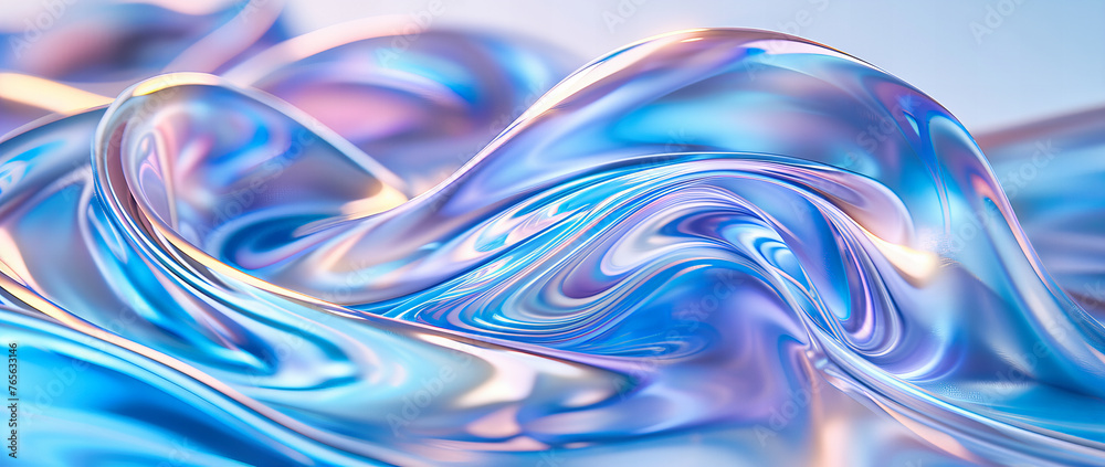 Liquid metallic wave in blue and purple, representing the smooth, shiny texture of a futuristic and fashionable design Liquid metallic wave in blue and purple, representing the smooth, shiny texture of a futuristic and fashionable design