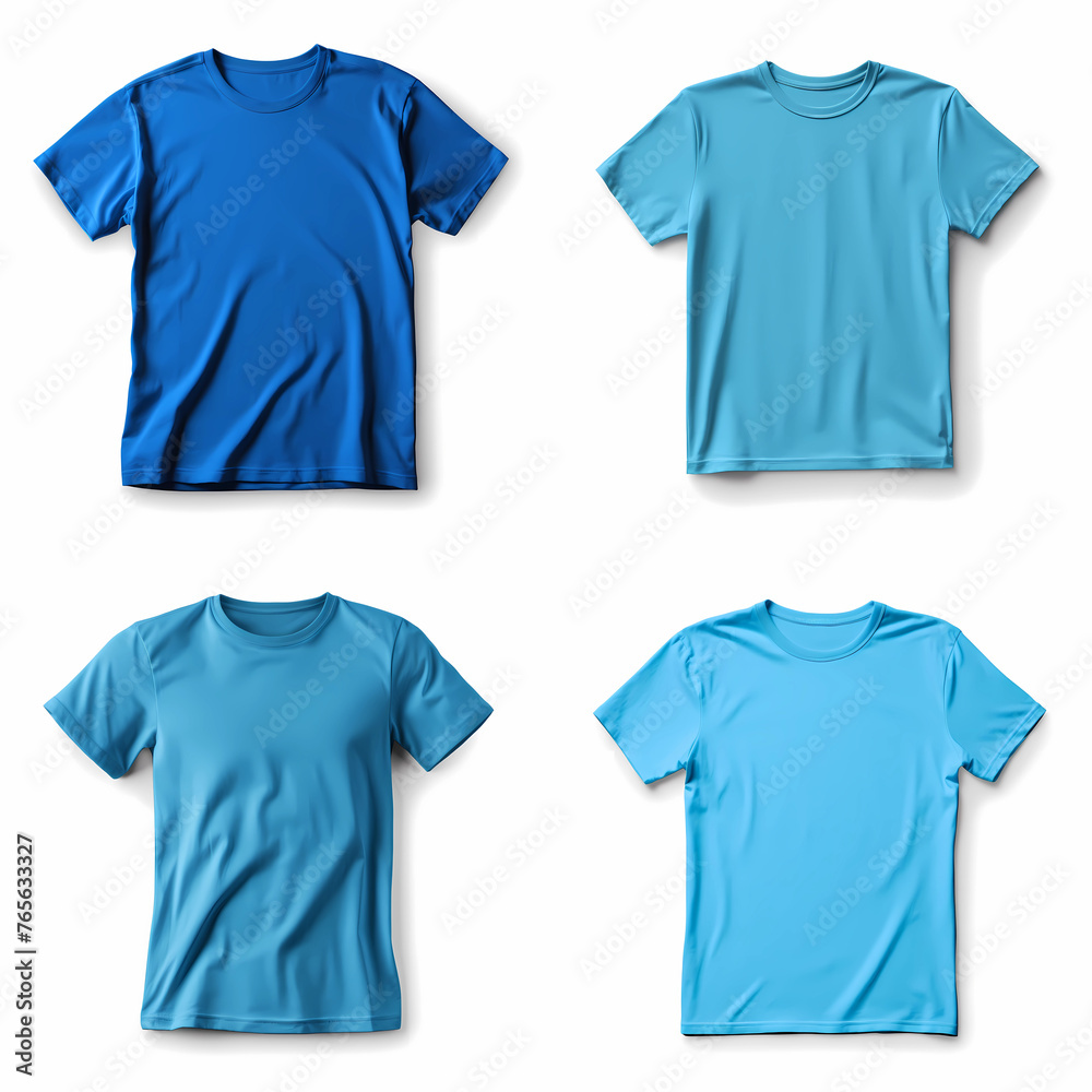 Naklejka premium blue t-shirt template on white background.