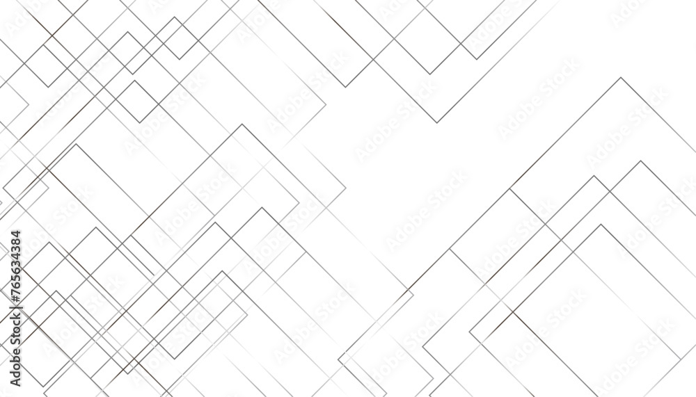 Abstract seamless pattern of randomly arranged white rectangle frames with soft shadows on gray background - obrazy, fototapety, plakaty 