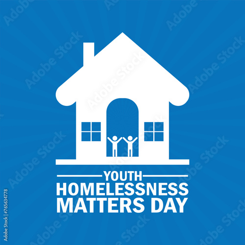 Youth Homelessness Matters Day wallpaper with shapes and typography. Youth Homelessness Matters Day, background