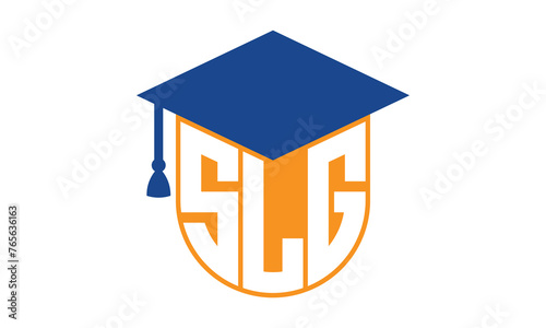 SLG initial letter academic logo design vector template. school college logo, university logo, graduation cap logo, institute logo, educational logo, library logo, teaching logo, book shop, varsity photo