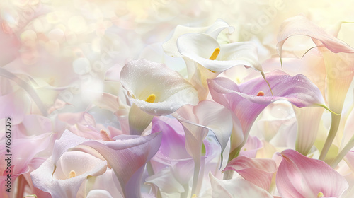 Ethereal Calla Lilies with Soft Pastel Tones