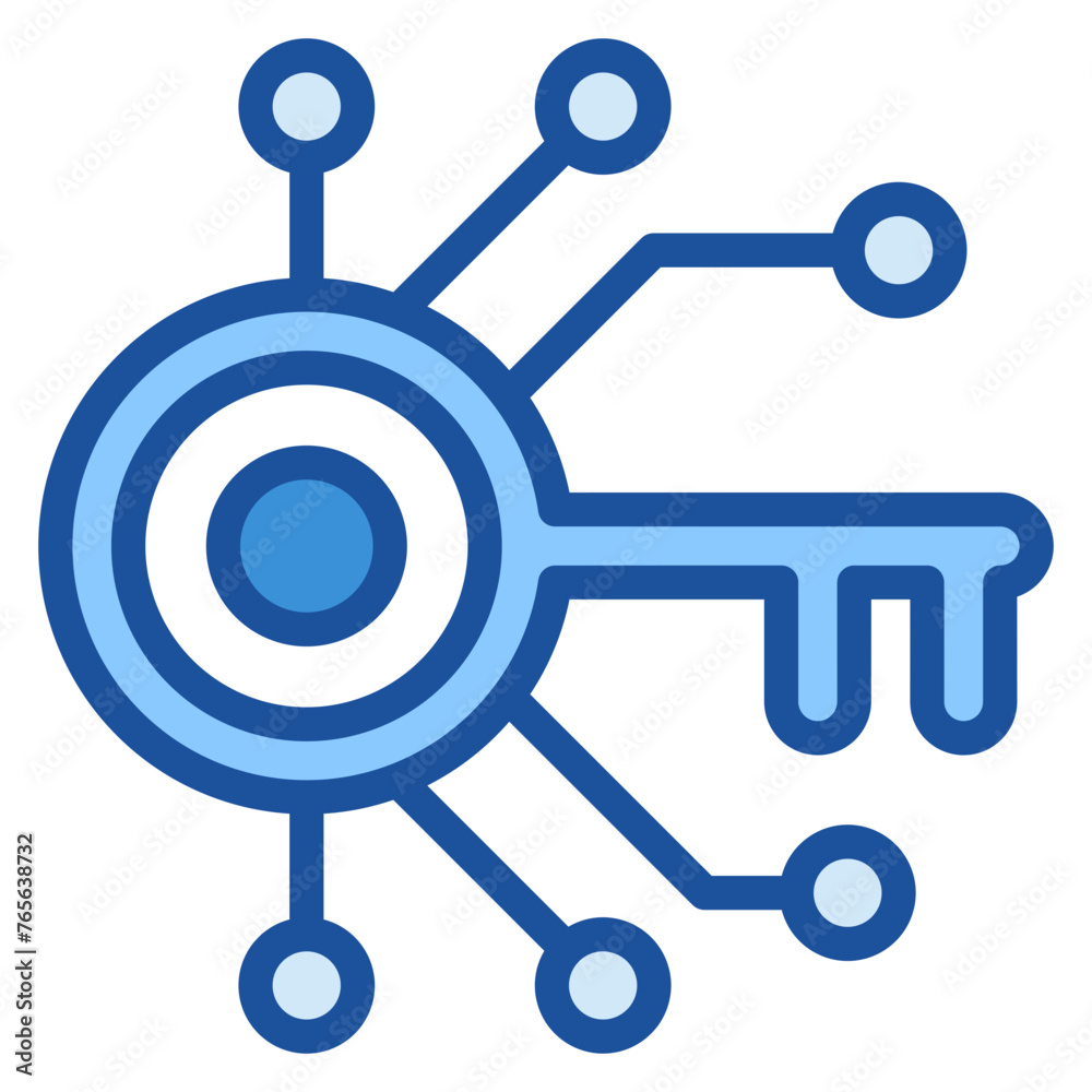 Crypto Key Blue Icon Crypto Key Blue Icon