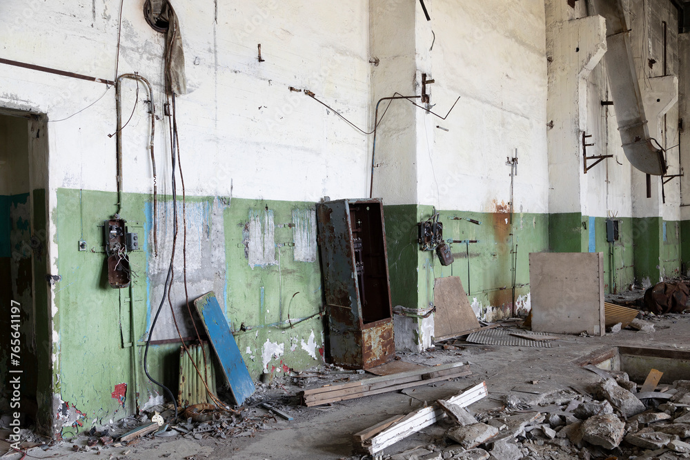 Russia. Kola Superdeep Borehole, destroyed buildings Russia. Kola Superdeep Borehole, destroyed buildings