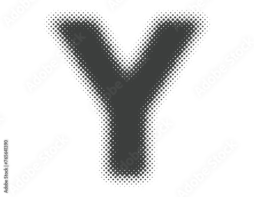 ハーフトーンのアルファベット　大文字　Y