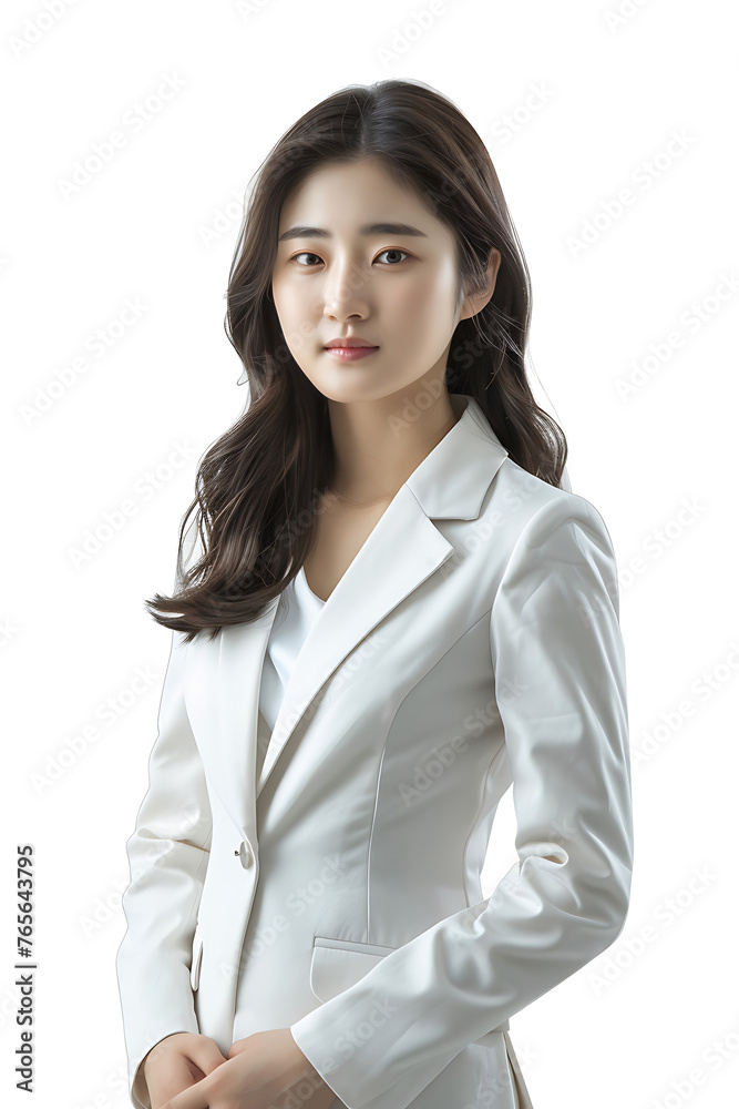 Portrait of a beautiful smiling businesswoman in a white shirt with her arms crossed looking at the camera Portrait of a beautiful smiling businesswoman in a white shirt with her arms crossed looking at the camera