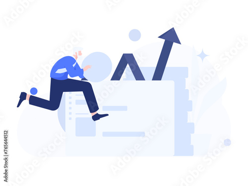 Internet financial management investment flat vector concept operation hand drawn illustration
