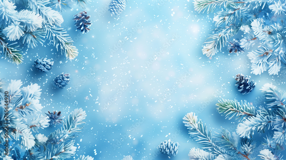 border background with copy space about winter