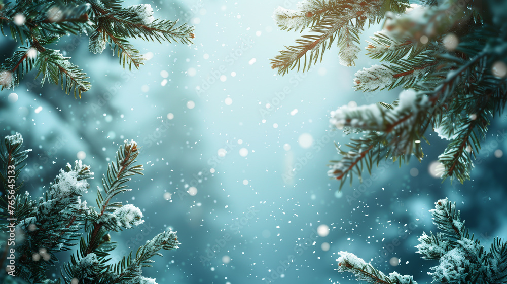 border background with copy space about winter