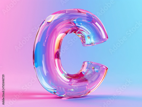 A English letter C icon blind box with a cartoon design in 3D.