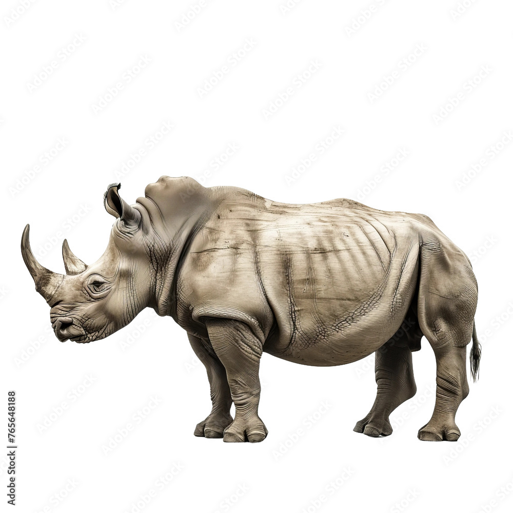Fototapeta premium white rhino isolated on white