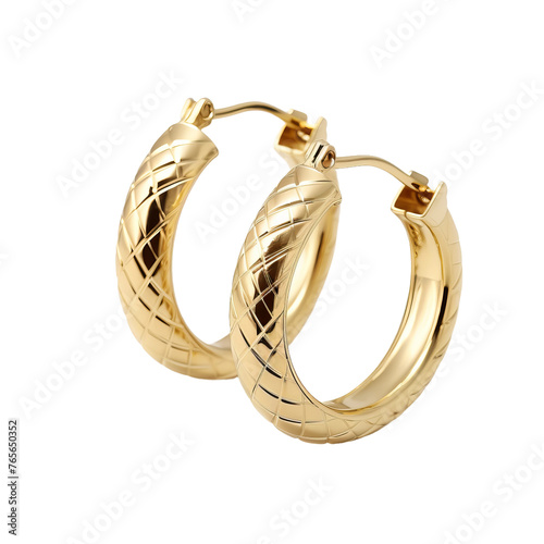 isolated gold earrings
 photo