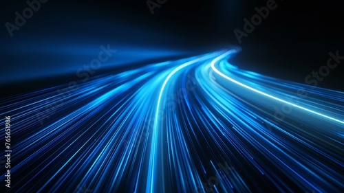 blue car lights at night. long exposure
 photo