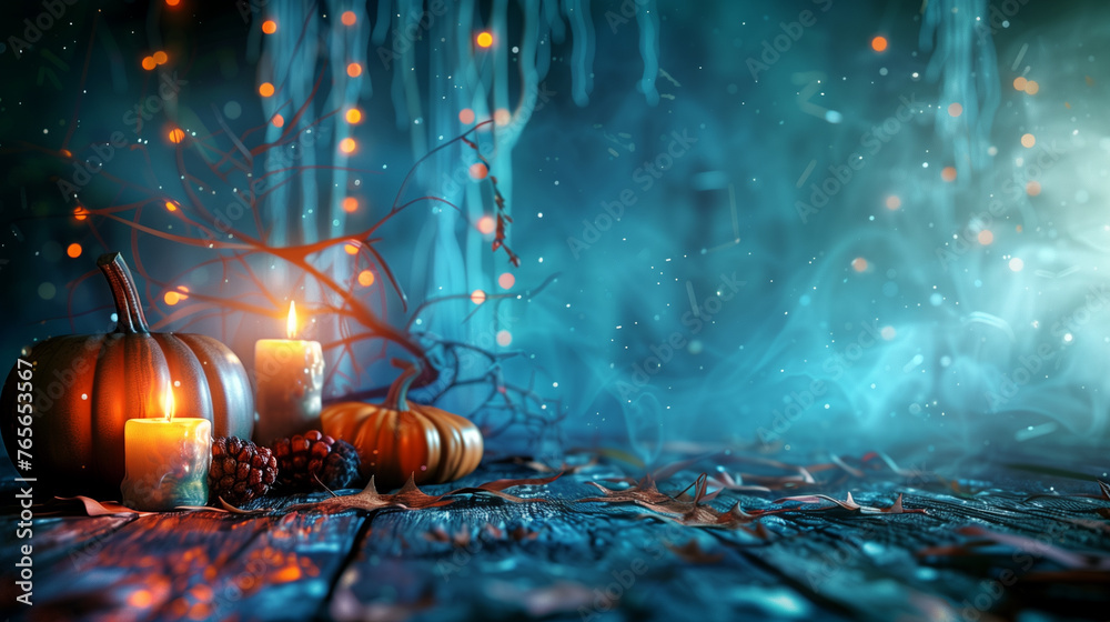 border background with copy space about halloween - obrazy, fototapety, plakaty 